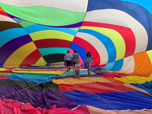 Intérieur du ballon à air chaud au départ